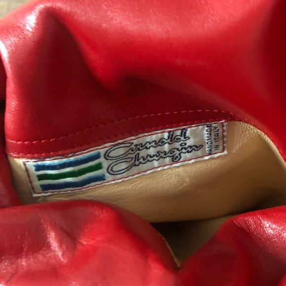 Vintage Arnold Churgin Red Leather Boots - Calf High Boots - Fits like US 8 - Picture 5 of 14